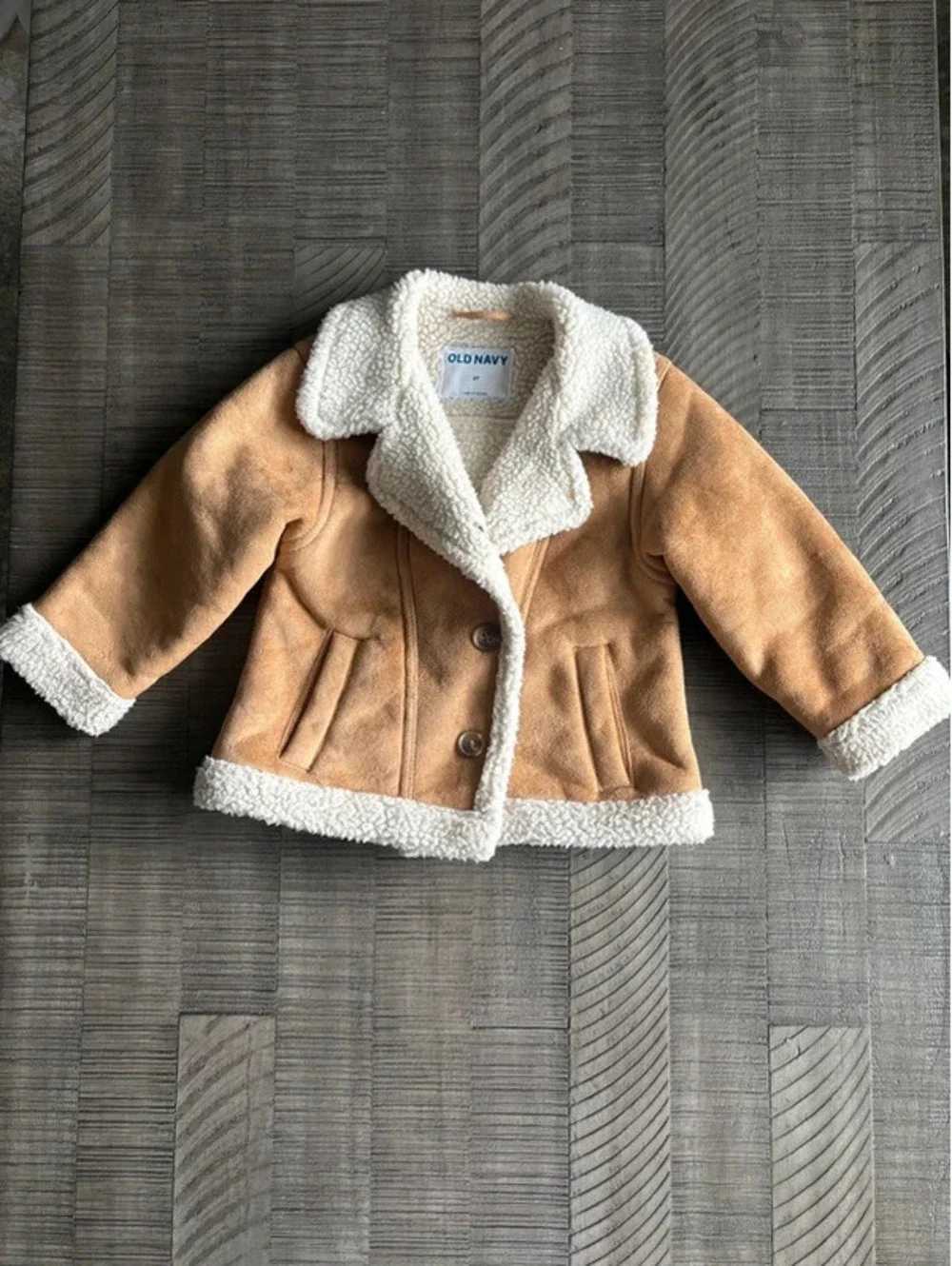 Old Navy Toddler Girls Sherpa Lined Faux Suede Jacket 3T